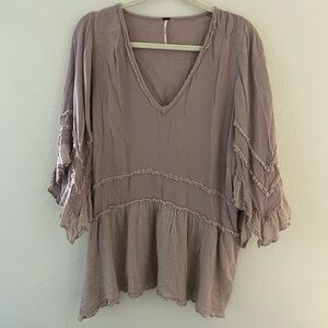 Free People dusty pink oversized sleeves blouse size XS